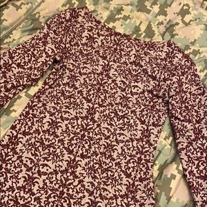 3/4 sleeve short pattered dress